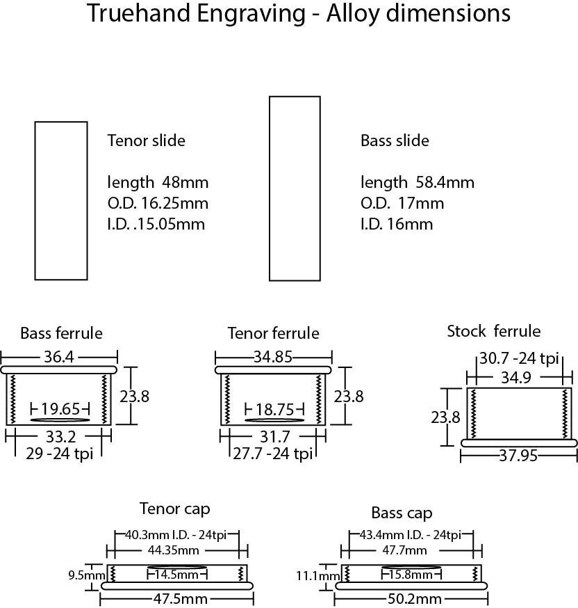 Truehand Engraving aluminum and brass sizing
